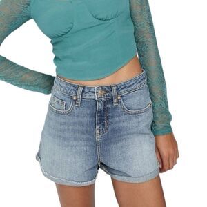 NEW Wild Fable High-Rise Rolled Cuff Jean Shorts 16R